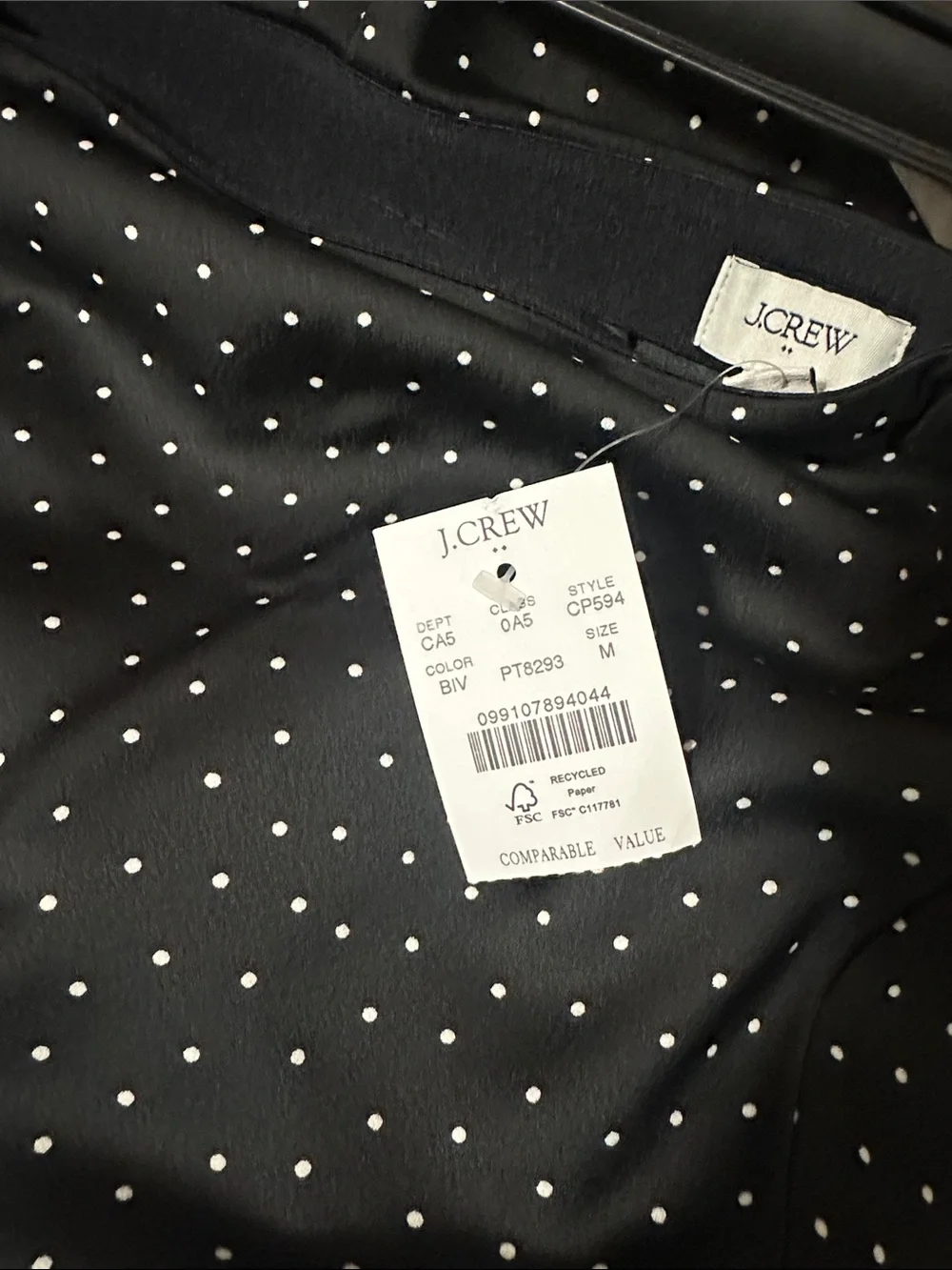 J.Crew Polka Dot Lace Trim Midi Skirt NWT | Black & White | Size Medium